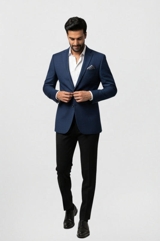 Navy Textured Blazer