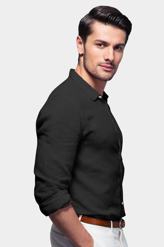 Durable Black Linen Shirt