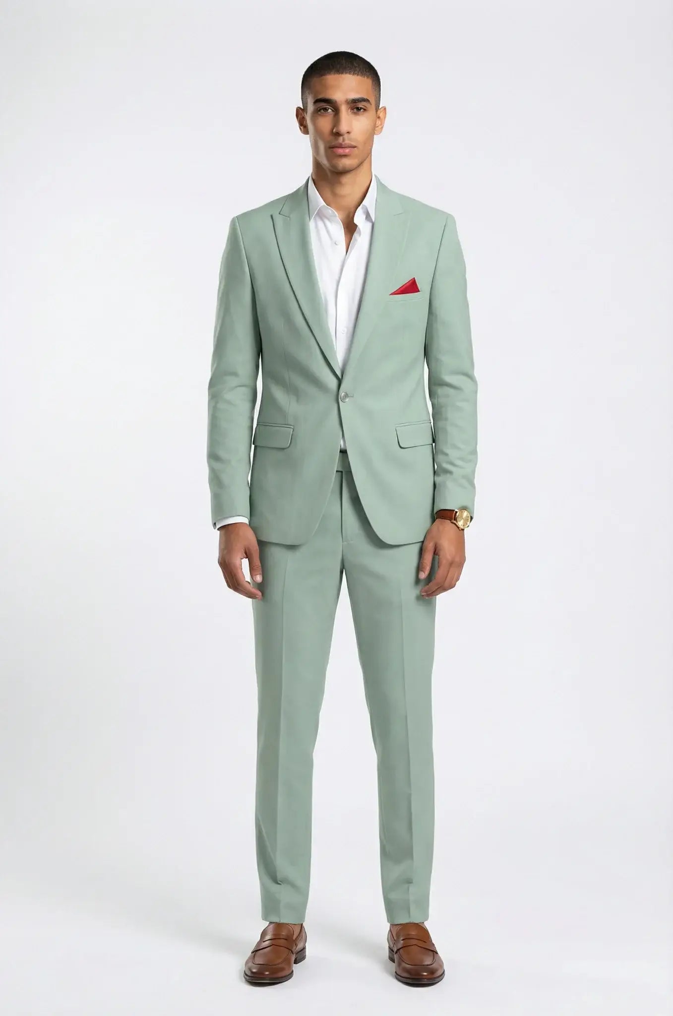 2 Piece Pista Green Suit for Men
