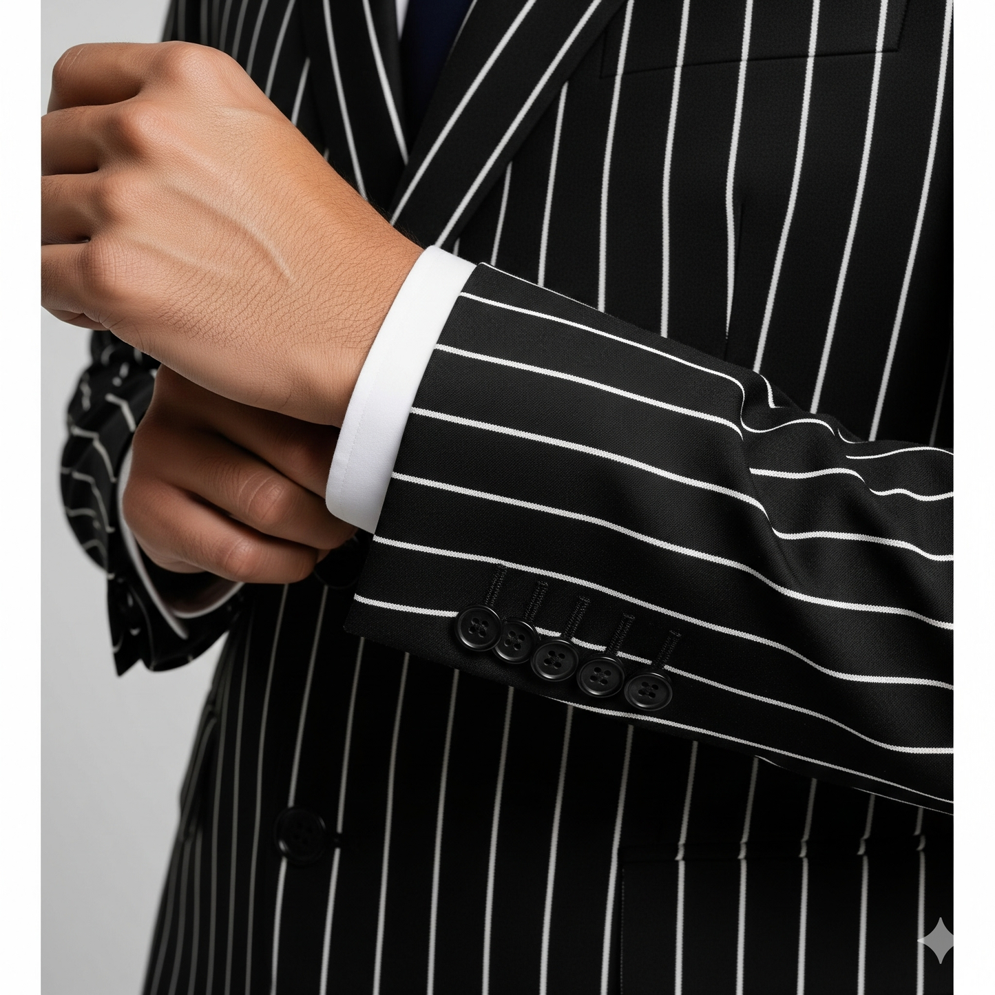 2 Piece Black Stripes Suit
