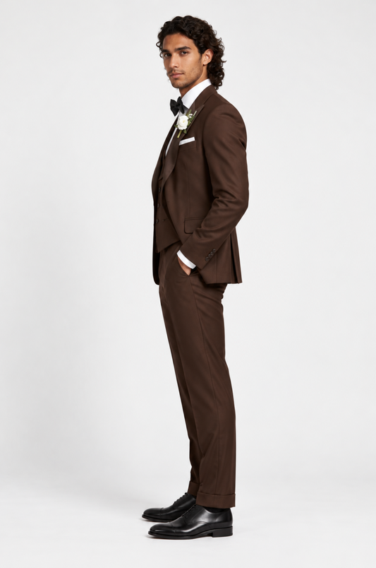 mocha brown tuxedo 3 piece
