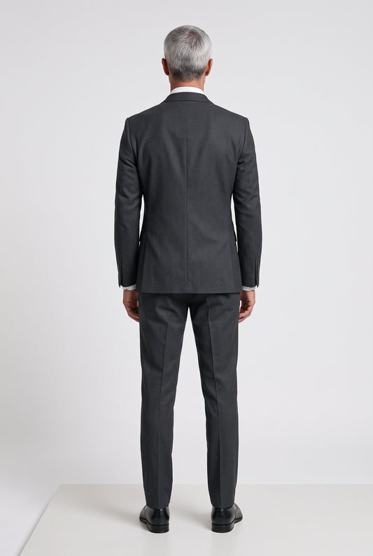 Bespoke Charcoal Grey Business Suit for Men | Custom Wool Suit