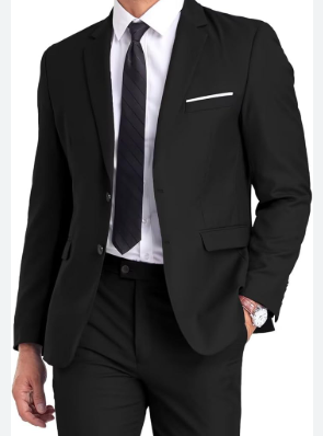 2 piece suit black colour on white background