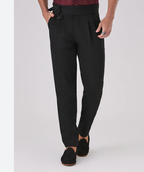 black colour gurkha pant on white colour background