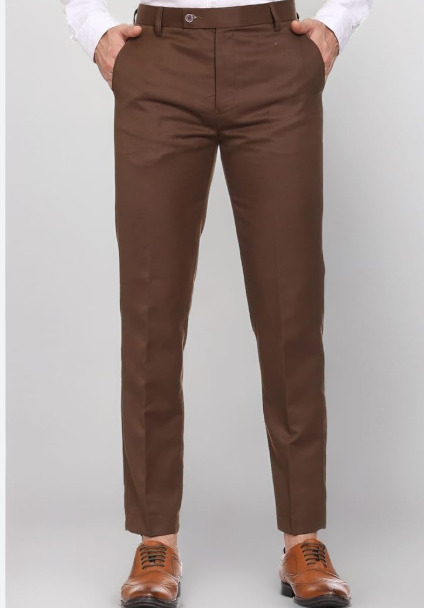brown trouser with the white background