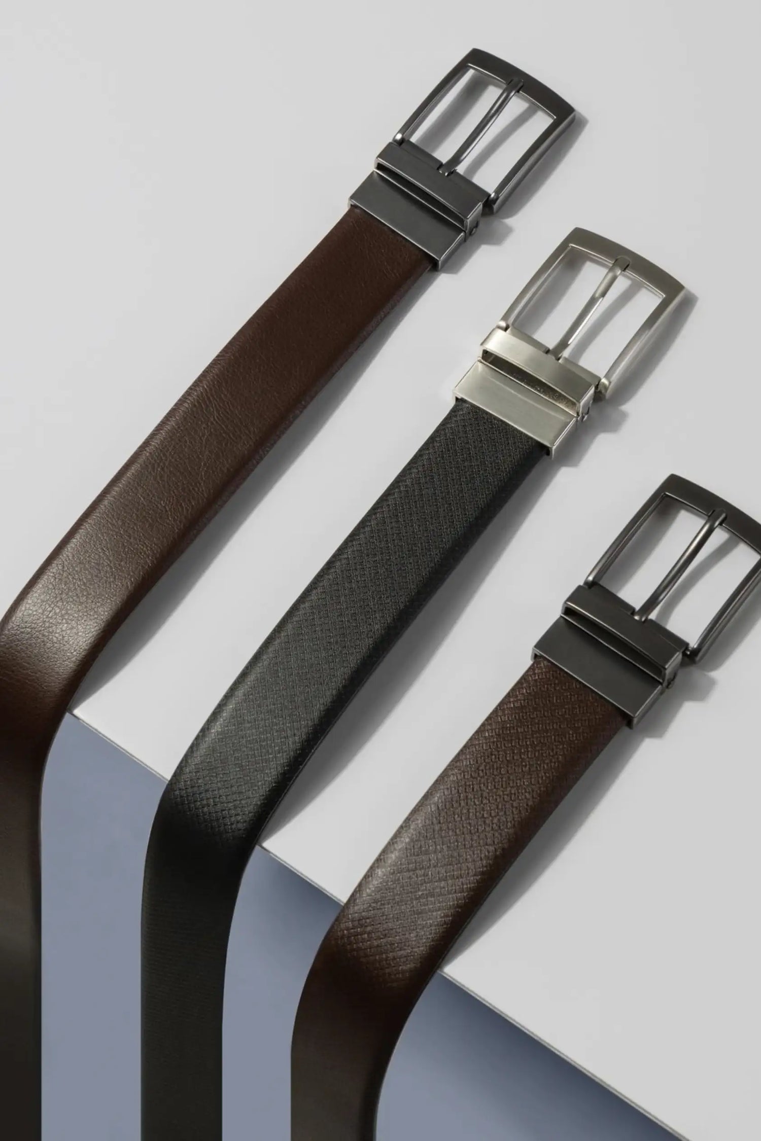 Premium Leather Belt colour is grey in white background