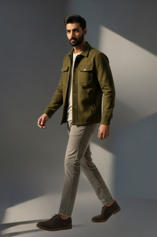 Olive Field Shacket