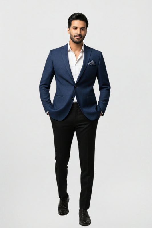 Navy Textured Blazer
