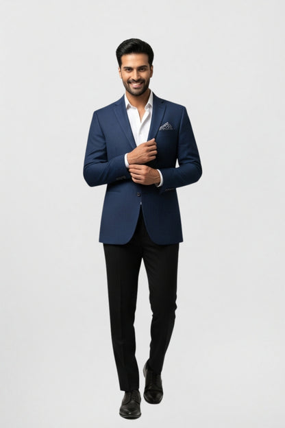 Navy Textured Blazer