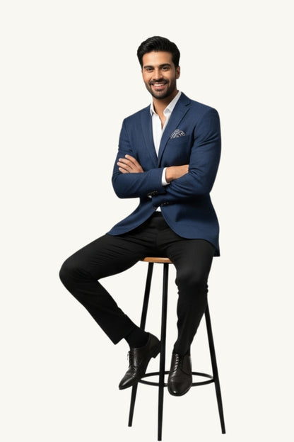 Navy Textured Blazer