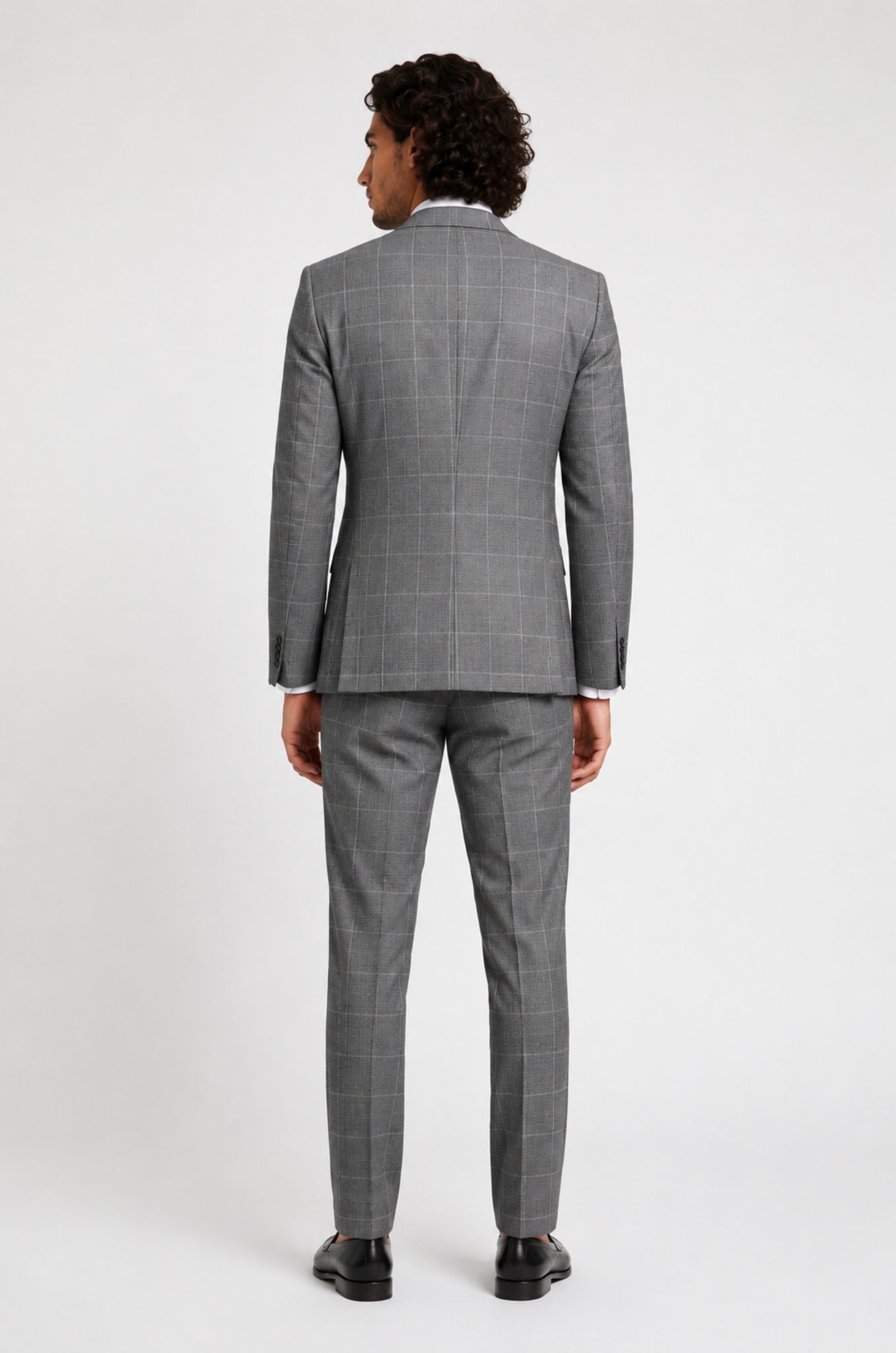 Blutailor Ash Grey Windowpane 2 piece suit