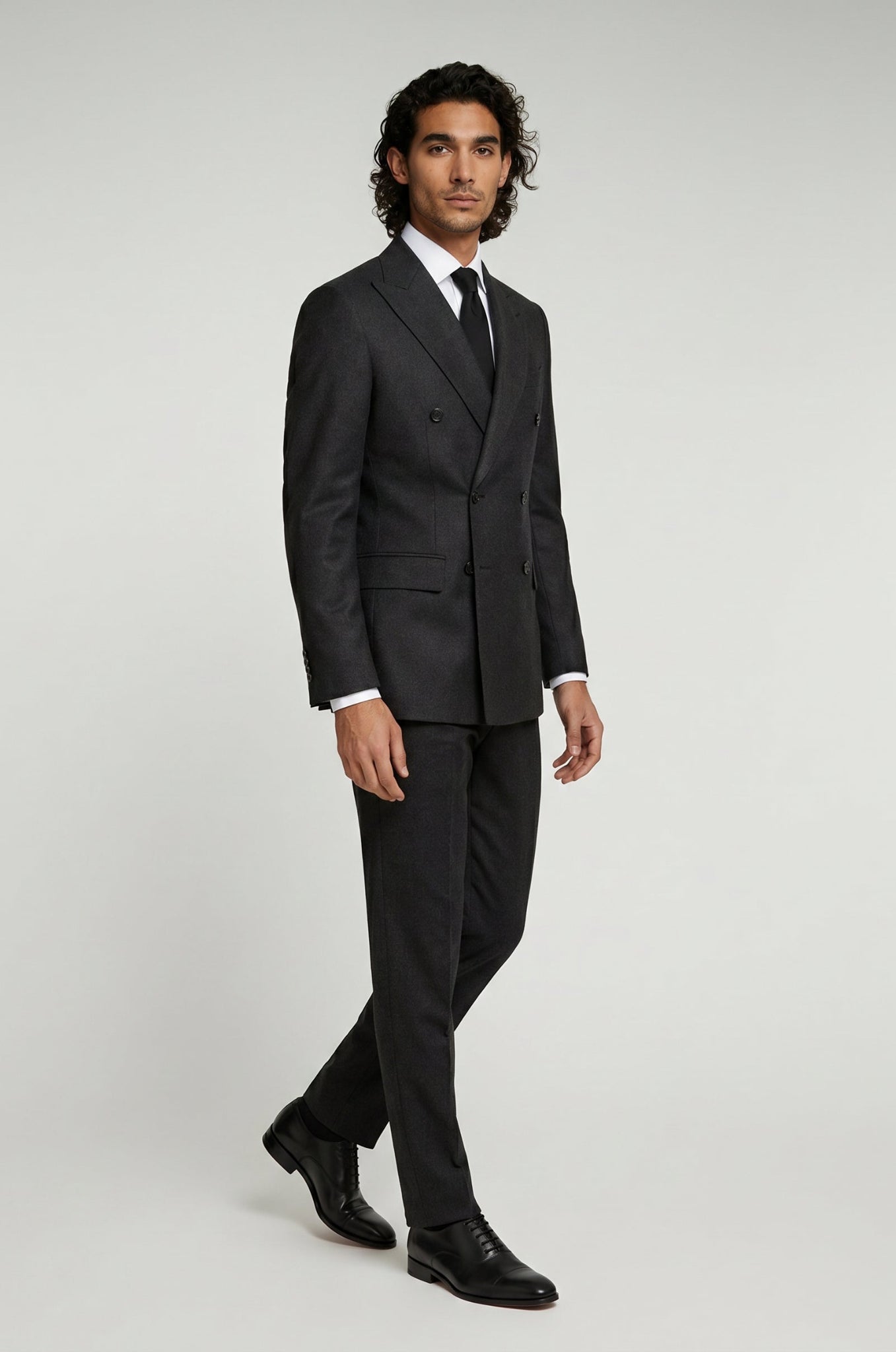 Blutailor Black Double Breasted Suit