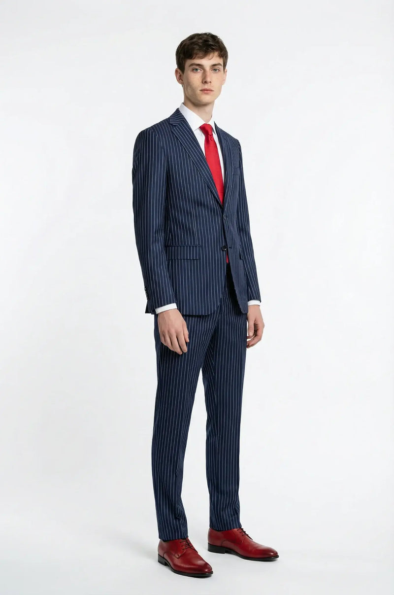 Blutailor Pin Striped Midnight Blue 2 Piece Suit