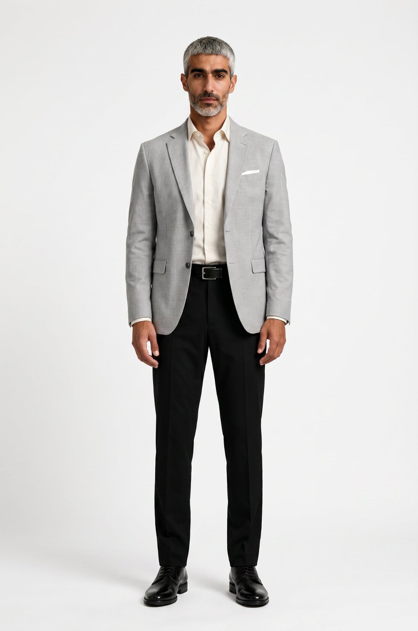 Men's Blutailor Monarch Grey Cloud Blazer crafted from premium wool crepe, featuring a sophisticated monarch grey hue, cloud-inspired design detailing, tailored fit, structured silhouette, and a refined aesthetic ideal for weddings, formal events, evening occasions, and elevated occasion wear.