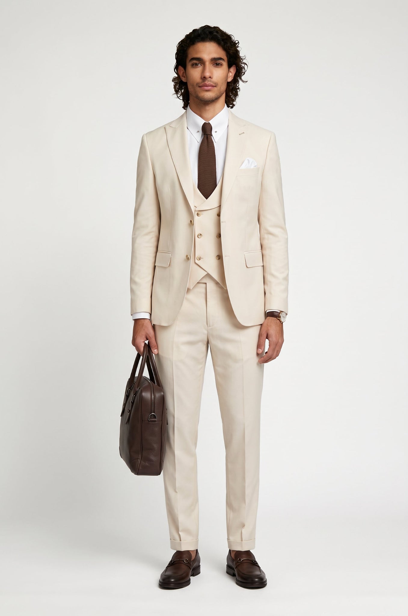 Blutailor Pearl Rose 3 piece suit in premium fabric with a custom tailored fit, featuring a tailored blazer, matching waistcoat, and trousers for an elegant and sophisticated formal look.