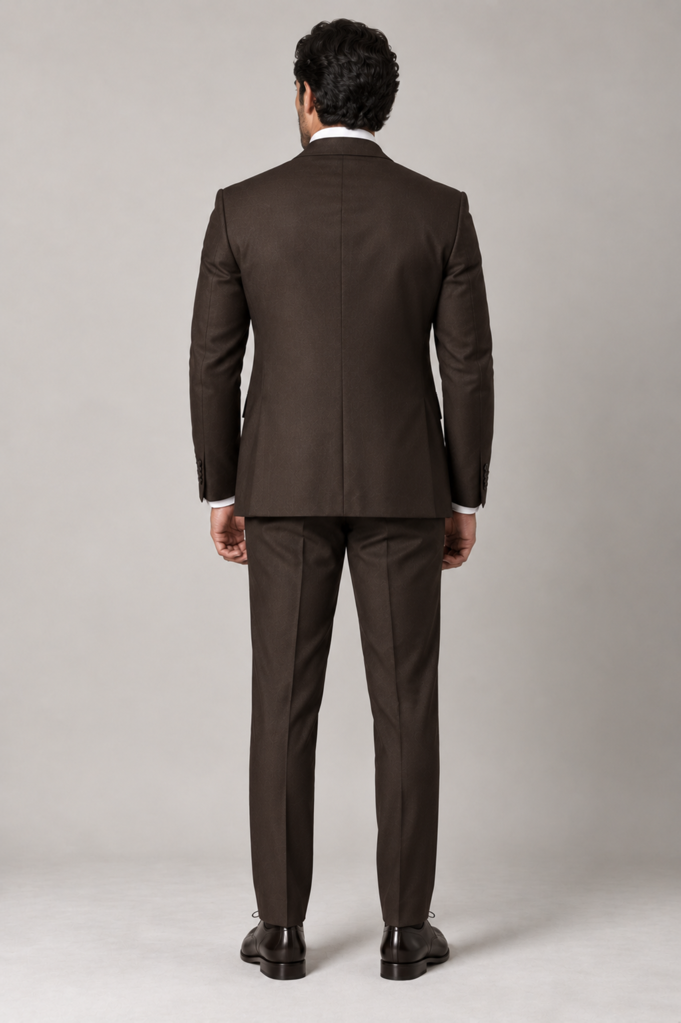 Blutailor Signature Dark Cocoa Brown 3-Piece Handmade Half Canvas Suit
