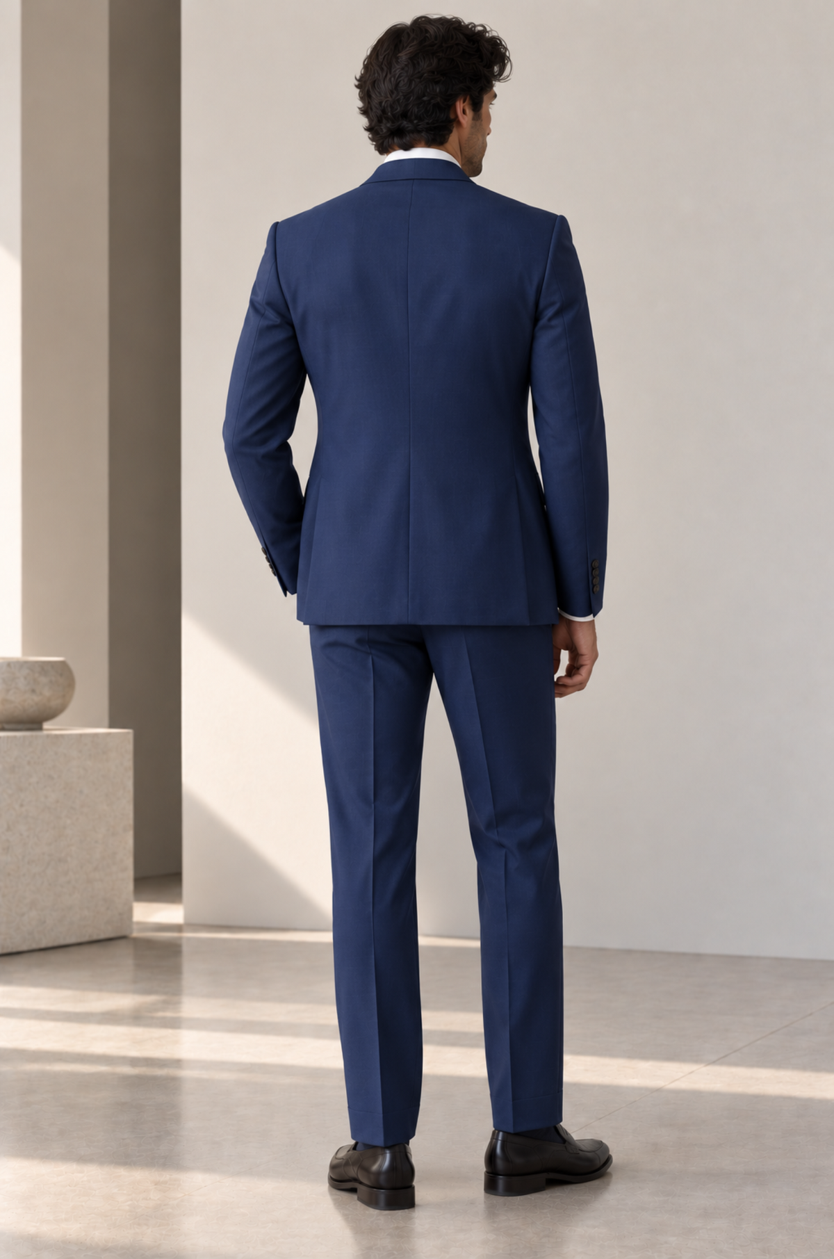 Blutailor Signature Imperial Navy Handmade 3 piece Half Canvas Suit