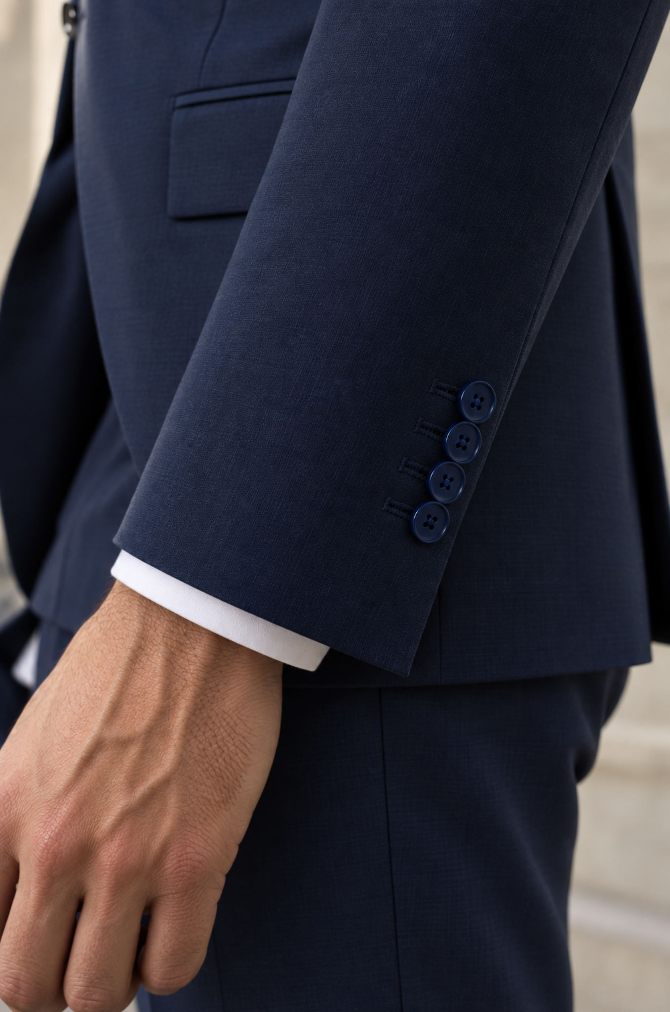 Blutailor Signature Imperial Navy Handmade 3 piece Half Canvas Suit