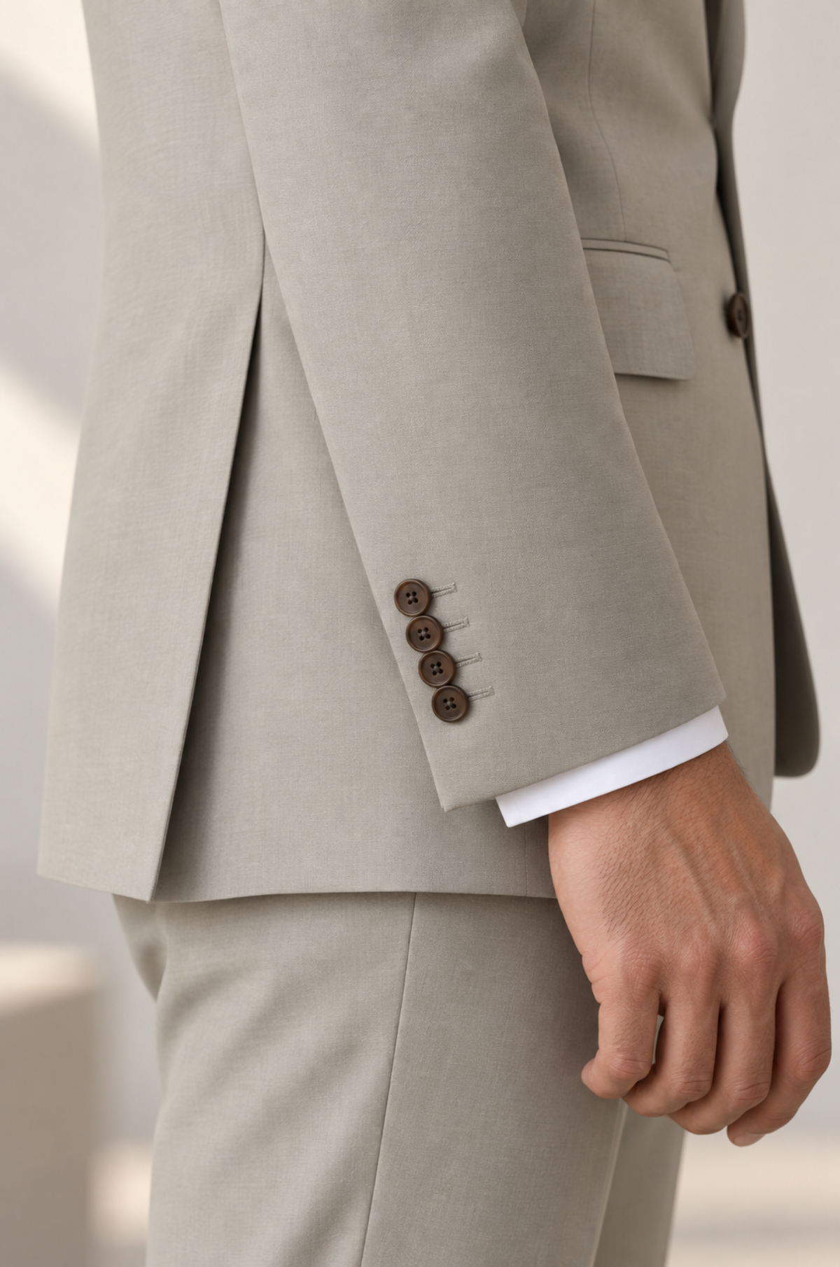 Blutailor Signature Sage Gray 2-Piece Handmade Half Canvas Suit