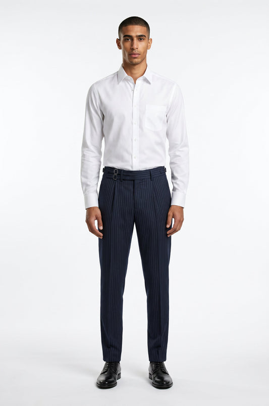 Blutailor Sovereign Navy Pinstripe Gurkha pant