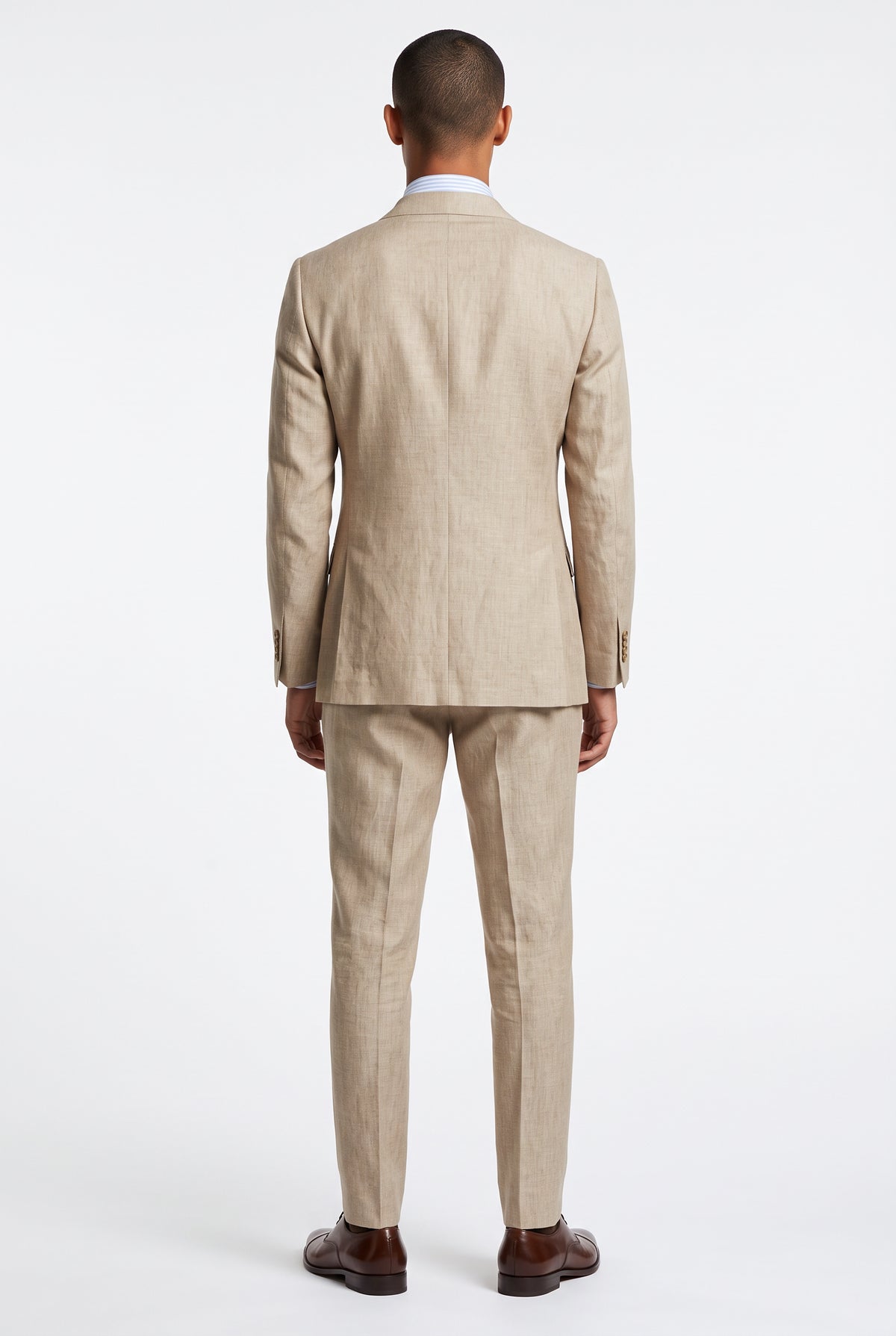 BLUTAILOR – Beige Linen Suit for Men | Custom Double Breasted Summer Suit