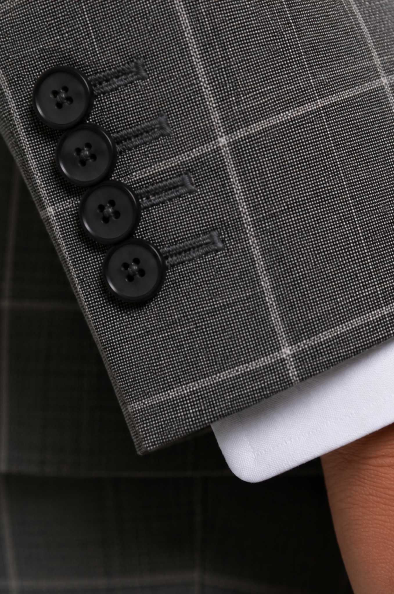 Blutailor Ash Grey Windowpane 2 piece suit