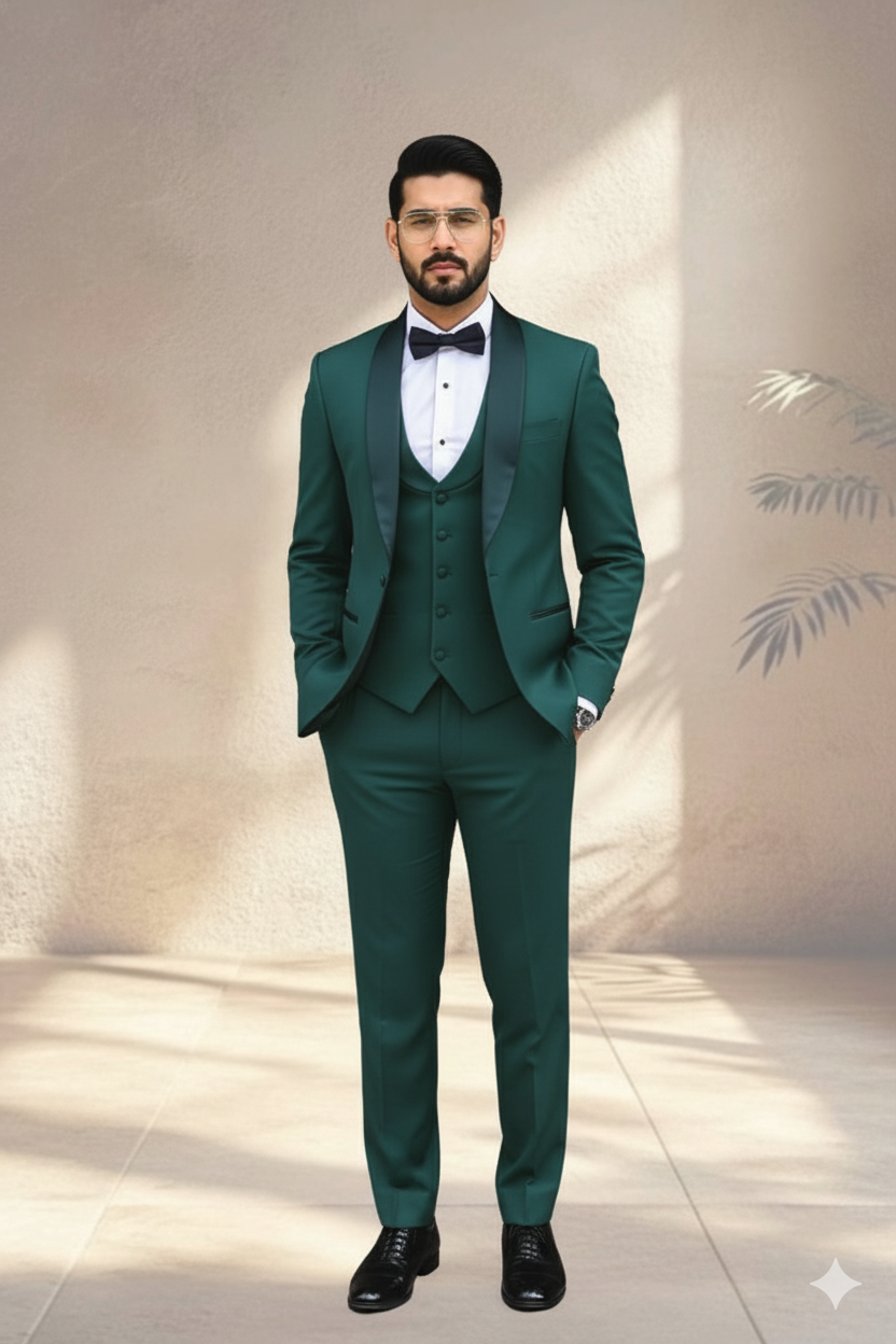 Midnight Blue 3-Piece Tuxedo Suit for Men – Formal Wear