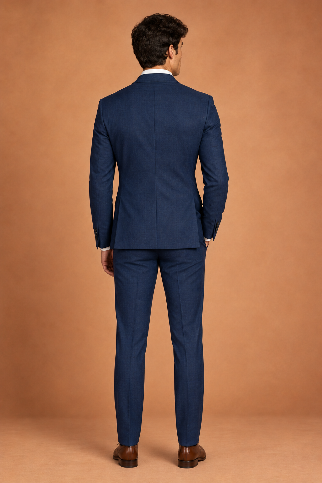 Navy Blue 2-Piece Suit for Men – Made-to-Measure Italian Wool Blend