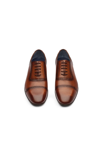 ATHENS - TAN HANDPAINTED LEATHER SHOES