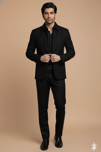 The Bultailor Black Executive Shacket