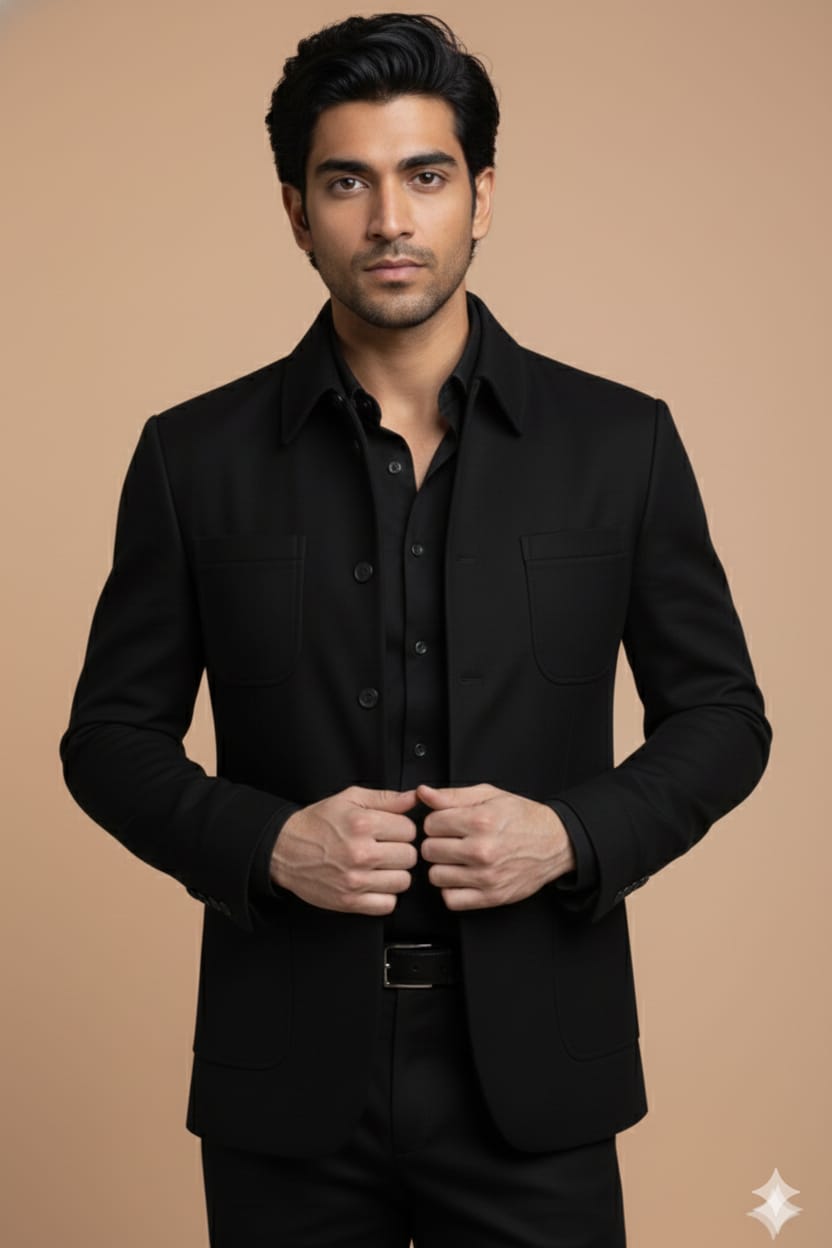 The Bultailor Black Executive Shacket