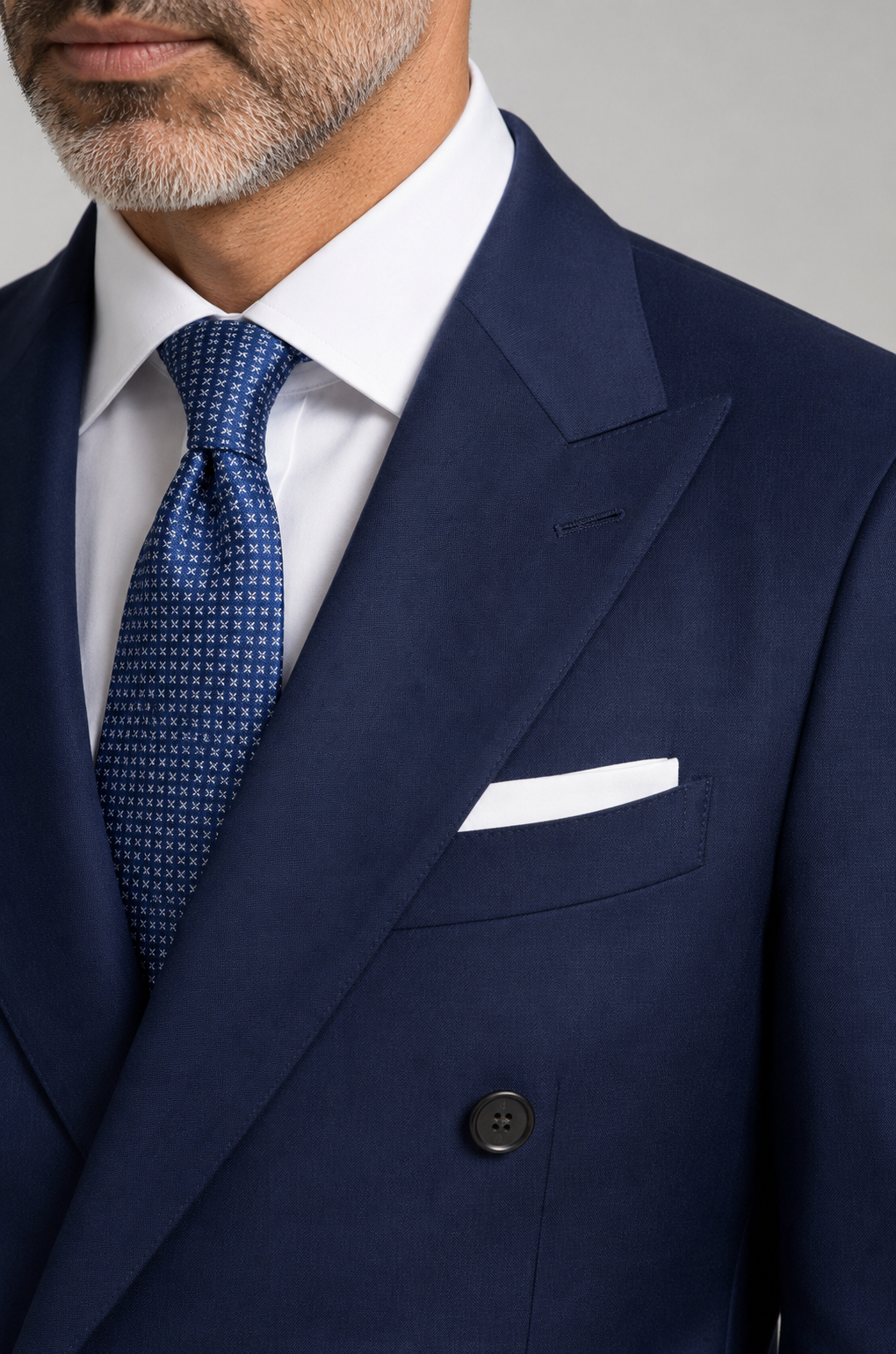 Blutailor Signature Belgravia Navy Double Breasted Half canvas Suit