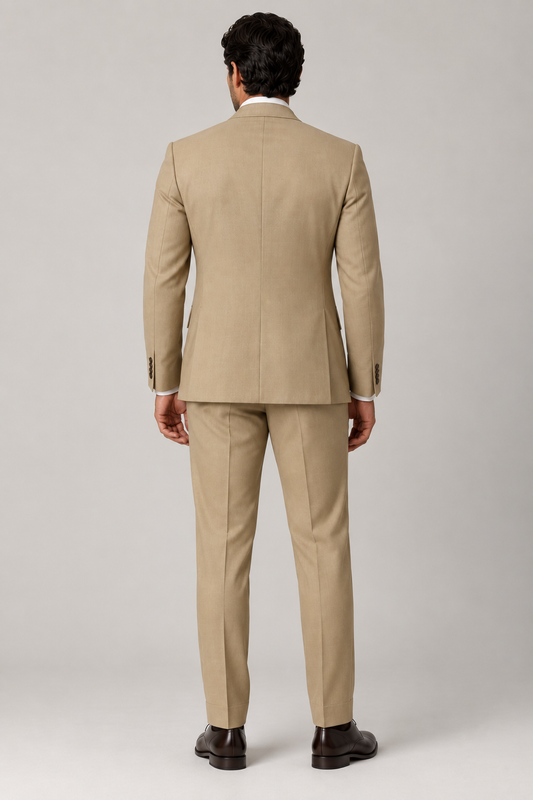 Blutailor Signature  Sand Beige 2 piece Half Canvas suit