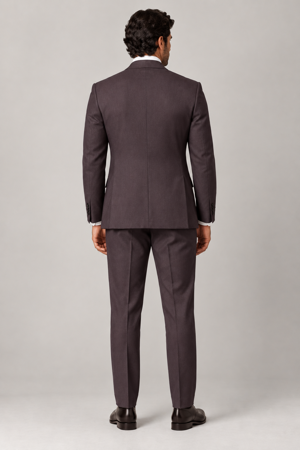 Blutailor Signature Chocolate Plum 3-Piece Handmade Half Canvas Suit