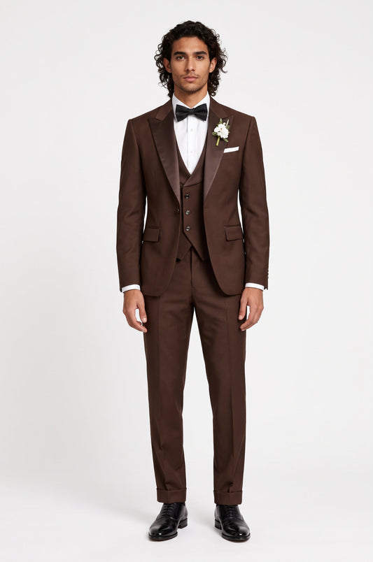 mocha brown tuxedo 3 piece