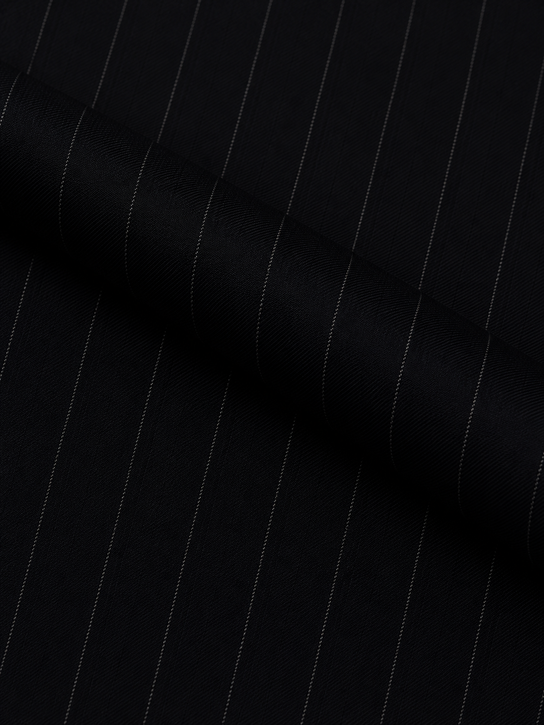 Blutailor Signature Midnight Blue Pinstripe 2 piece Double Breasted Half Canvas suit