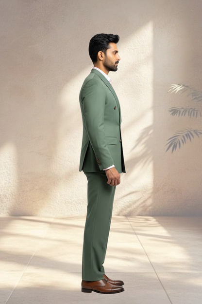 2 Piece Double Breasted Sage green suit