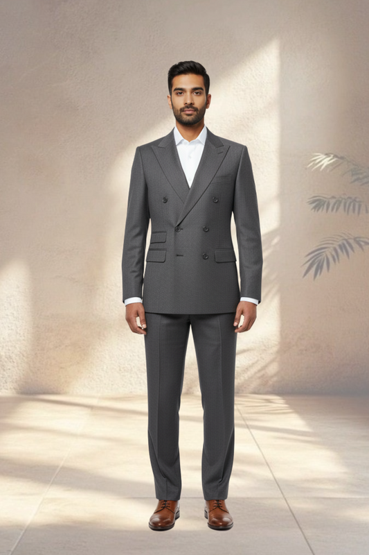 2 Piece Double Breasted Charcoal Grey