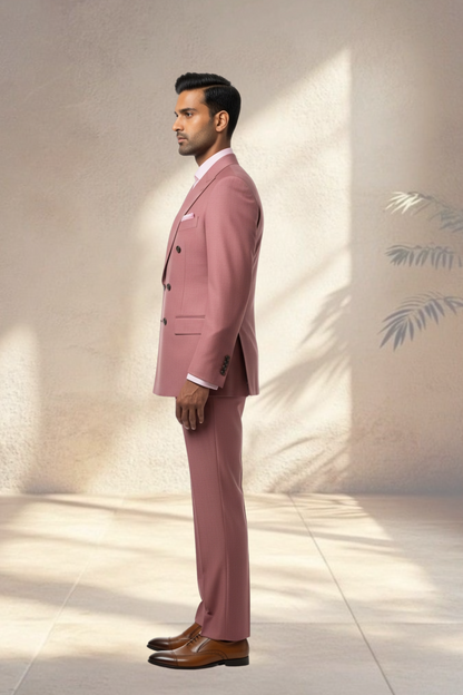 2 piece Rose Beige Double Breasted Suit