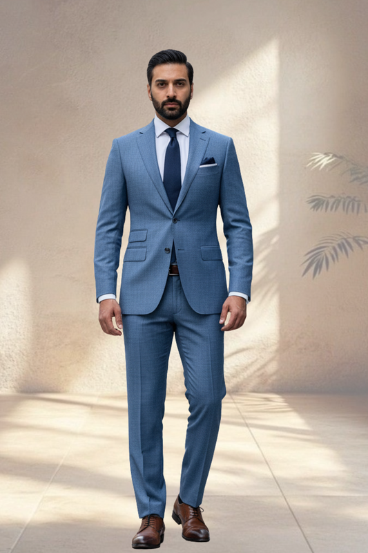2 Piece Powder Blue Suit
