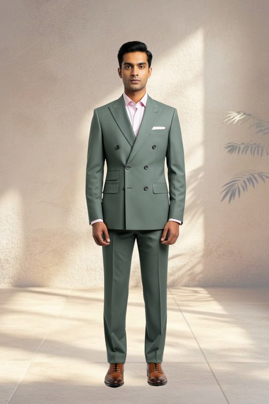2 Piece Double Breasted Lincoln Green suit