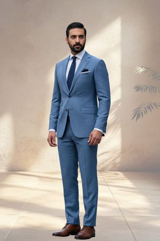 2 Piece Powder Blue Suit