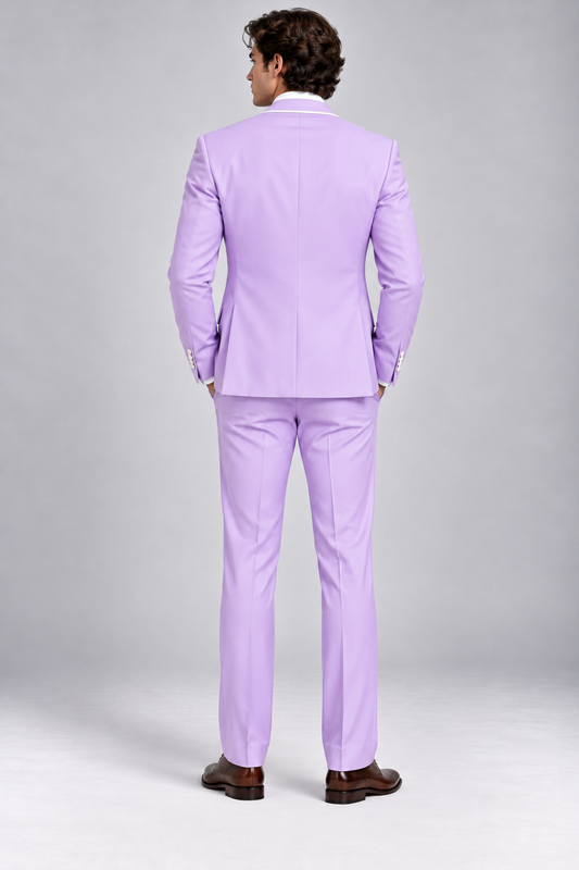 Lavender 3-piece tuxedo for men by BluTailor – side view