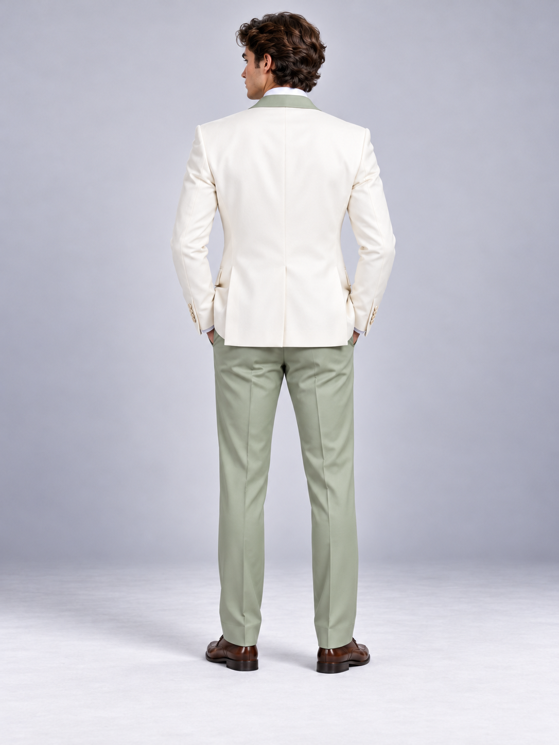 Olive Green 3-piece suit for men by BluTailor – side view