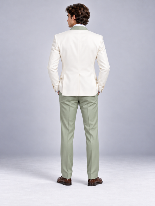 Olive Green 3-piece suit for men by BluTailor – side view