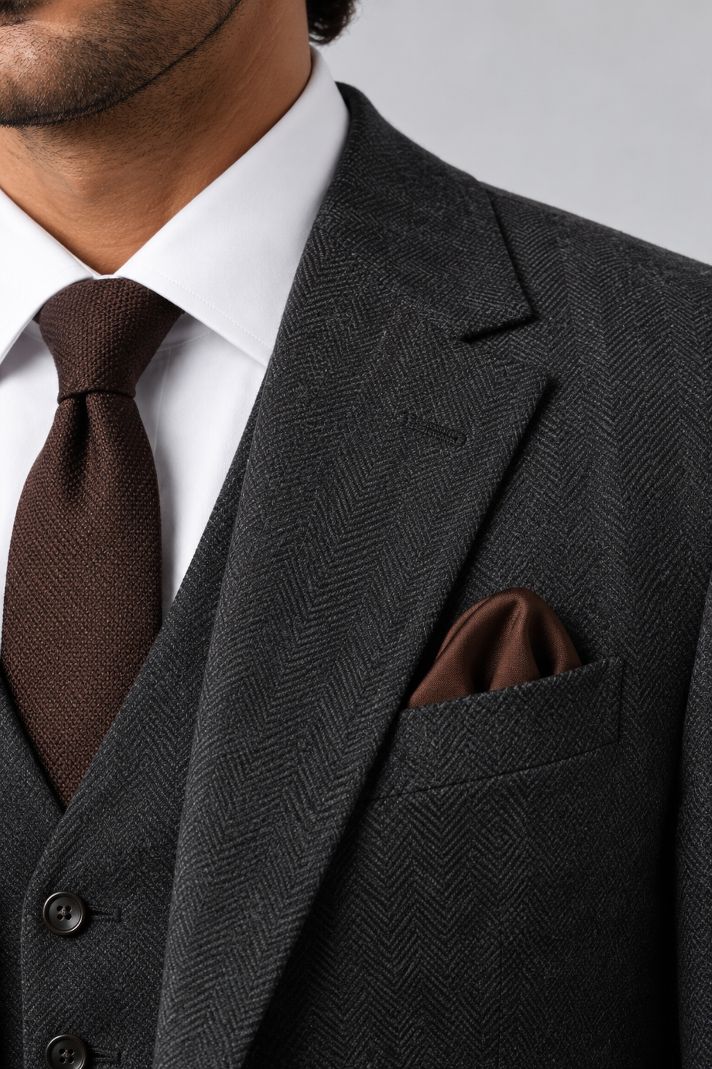 Blutailor Signature Kensington Charcoal 3 piece Half canvas Suit