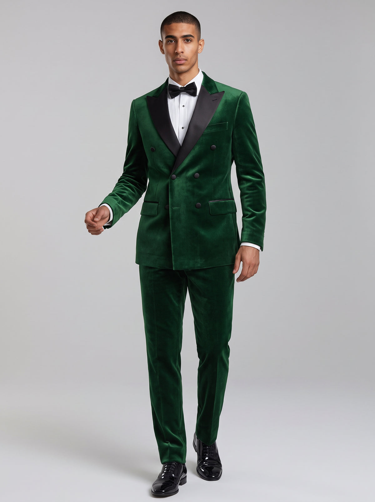 BLUTAILOR - Emerald Green Velvet  4 Piece Tuxedo for Men | Custom Dinner Jacket