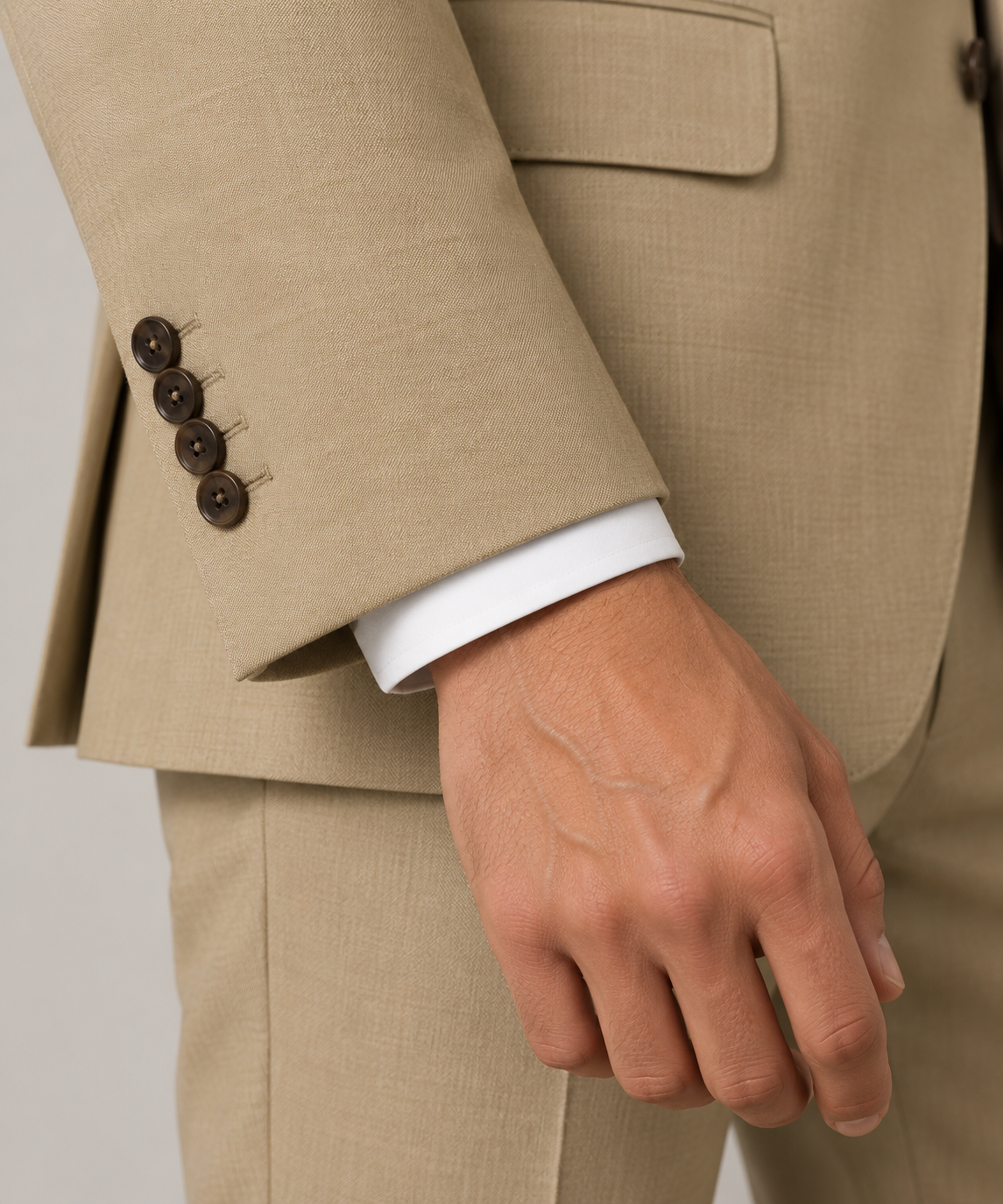 Blutailor Signature  Sand Beige 2 piece Half Canvas suit