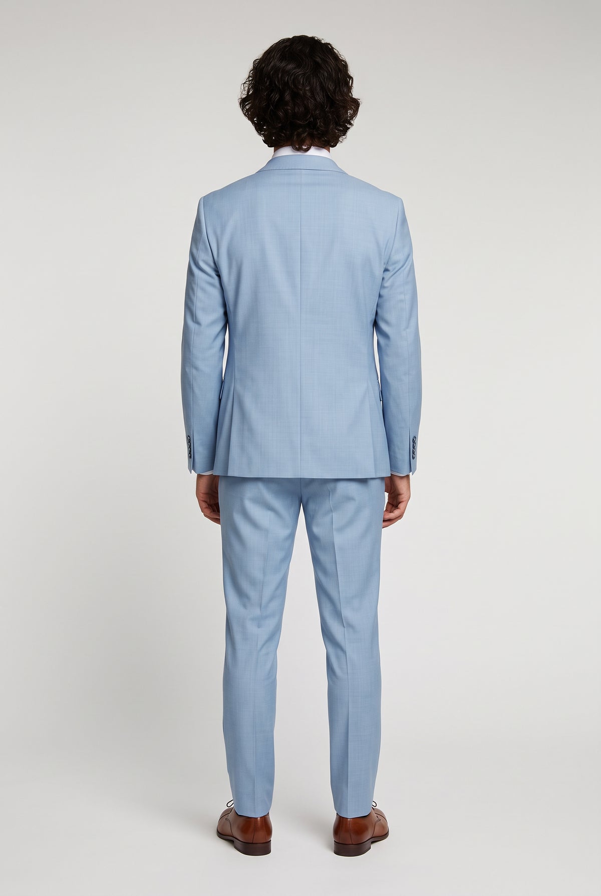Blutailor Light Blue Merino Wool Wedding Suit for Men | Custom Tailored Groom Suit