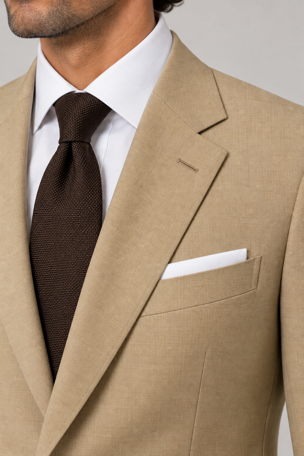 Blutailor Signature  Sand Beige 2 piece Half Canvas suit